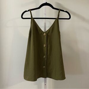 Entro Hunter Green Sleeveless Top with Buttons